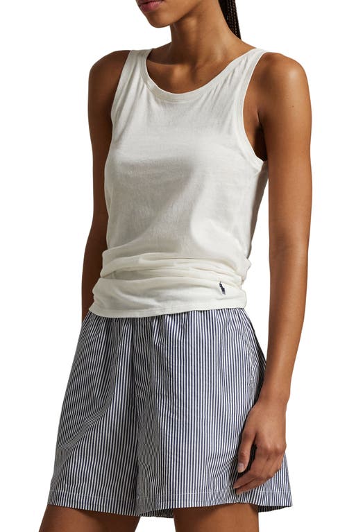 Polo Ralph Lauren Long & Lean Cotton Jersey Lounge Tank In Egret