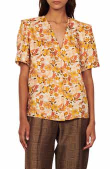 SANDRO Flower Silk Bouse