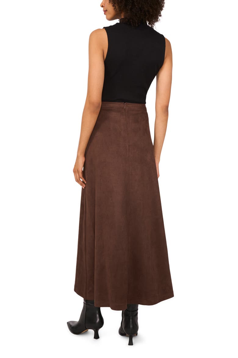 Faux Suede A-Line Maxi Skirt, Alternate, color, ESPRESSO