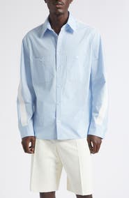 Givenchy Couture Seam Side Stripe Button-Up Shirt