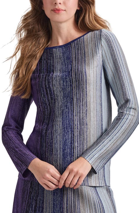 Serene Shimmer Boat Neck Top