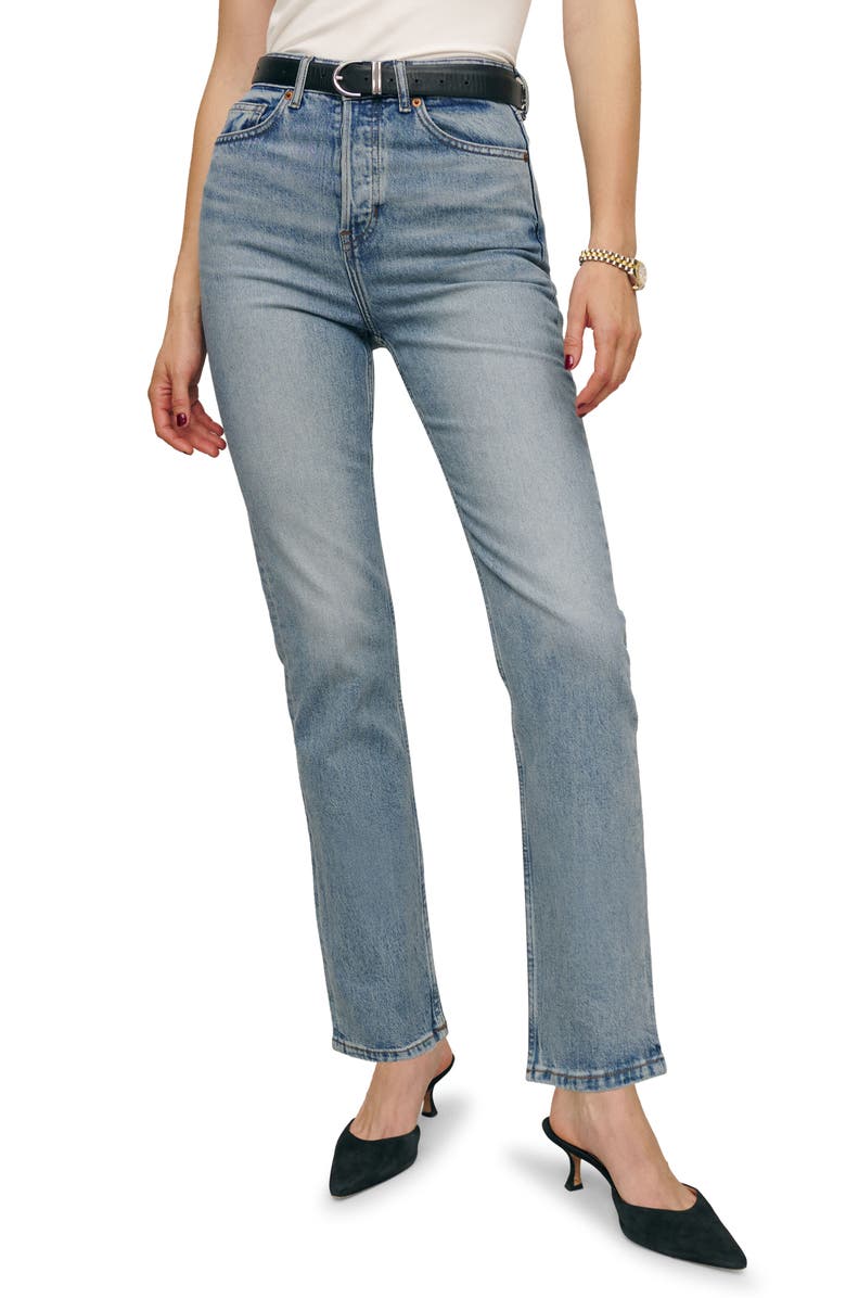 Reformation Cynthia High Waist Straight Leg Jeans, Main, color, 