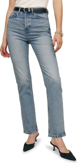 Reformation online Button Fly High Rise Straight Jeans, Size 28