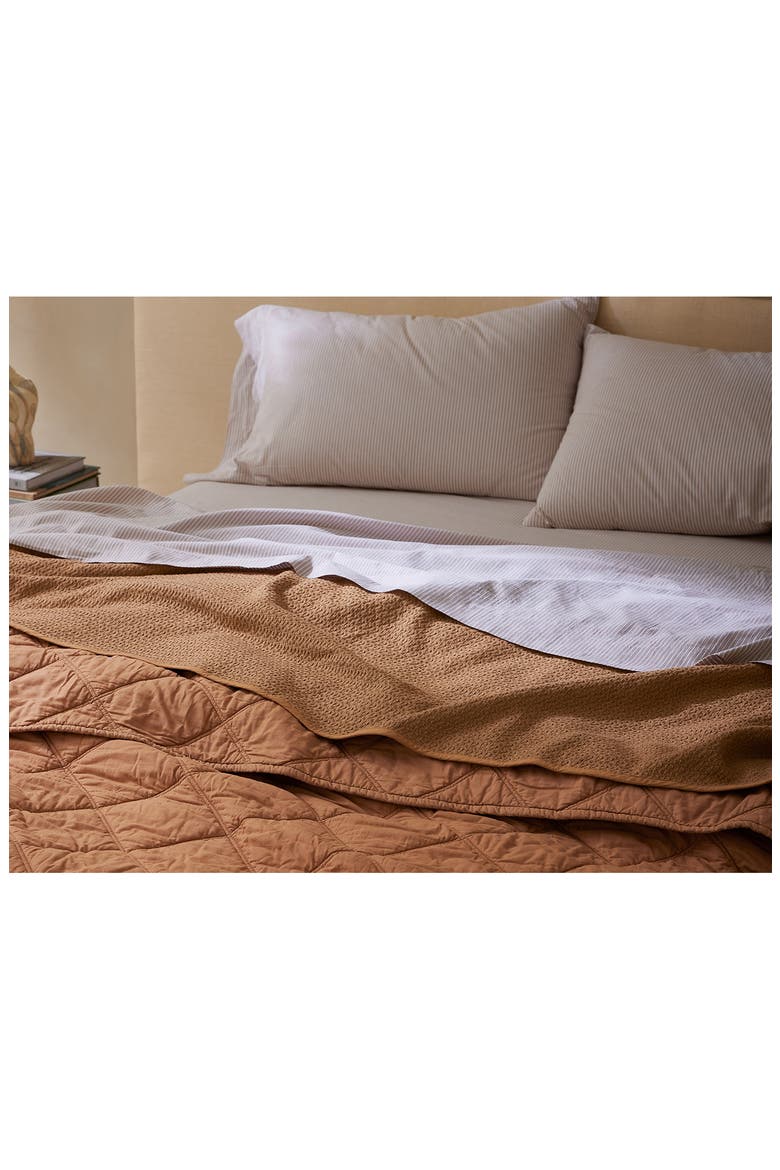 Honeycomb Organic Cotton Blanket, Alternate, color, GINGER
