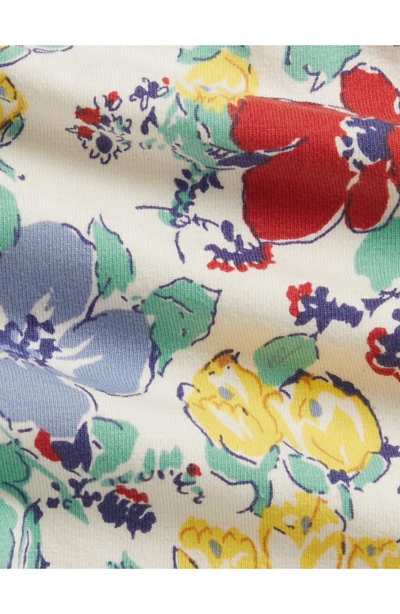 Ralph Lauren Embroidered Ruffle Chambray Top & Floral Jersey Leggings Set, Alternate, color, New Medium Wash