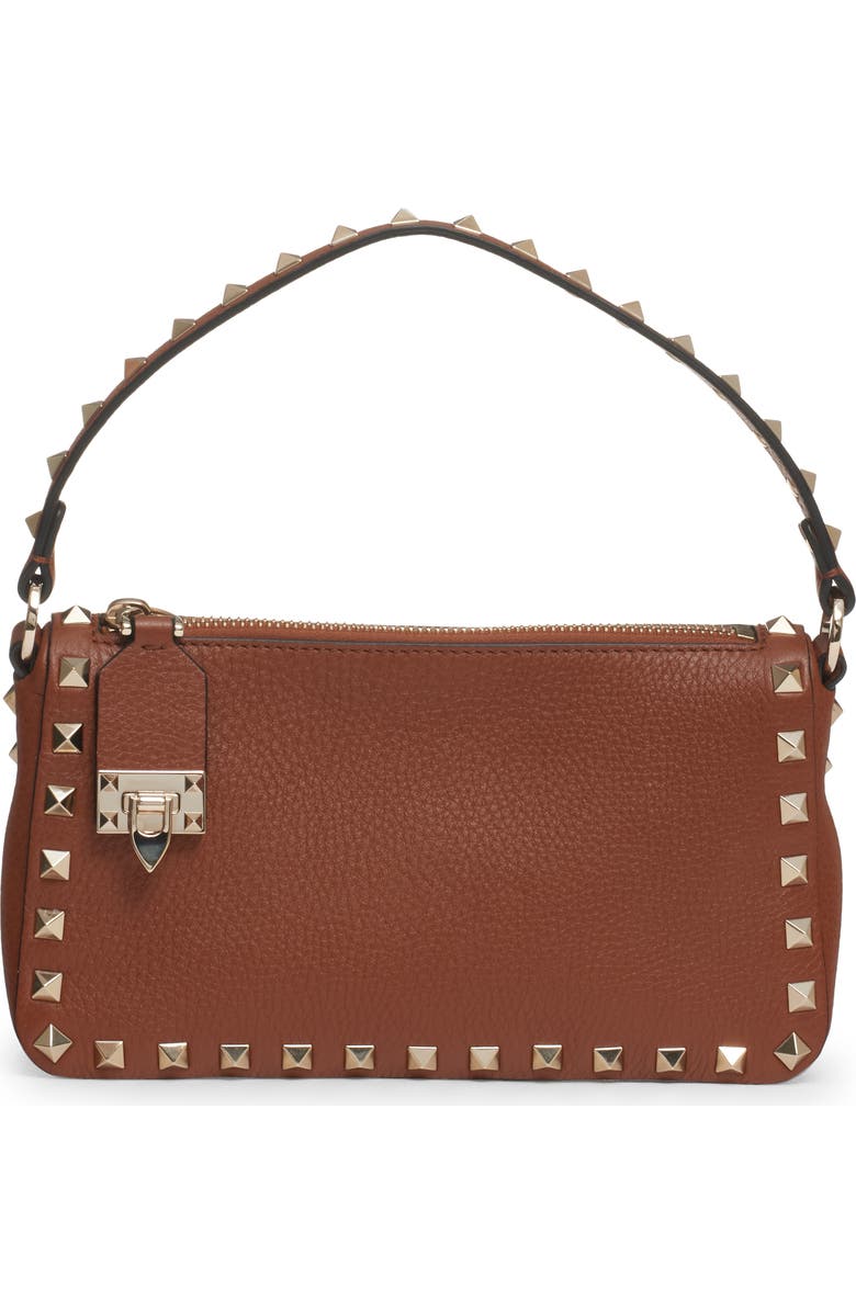 Valentino Garavani Small Rockstud Leather Shoulder Bag, Main, color,