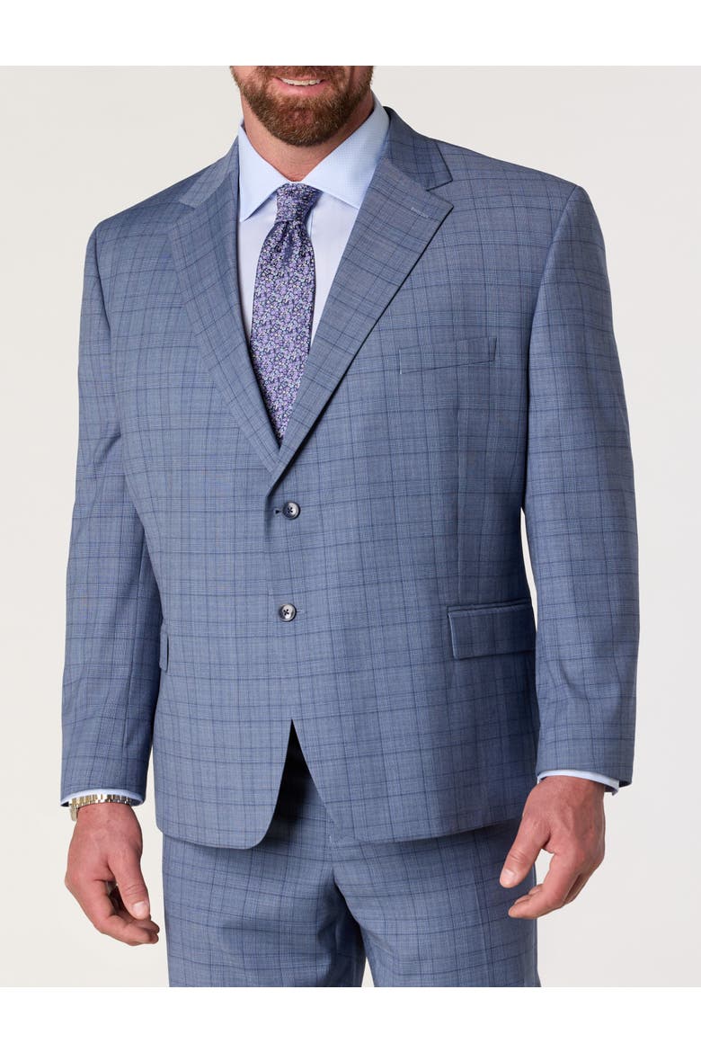 Big & Tall Glen Plaid Suit Jacket, Main, color, BLUE