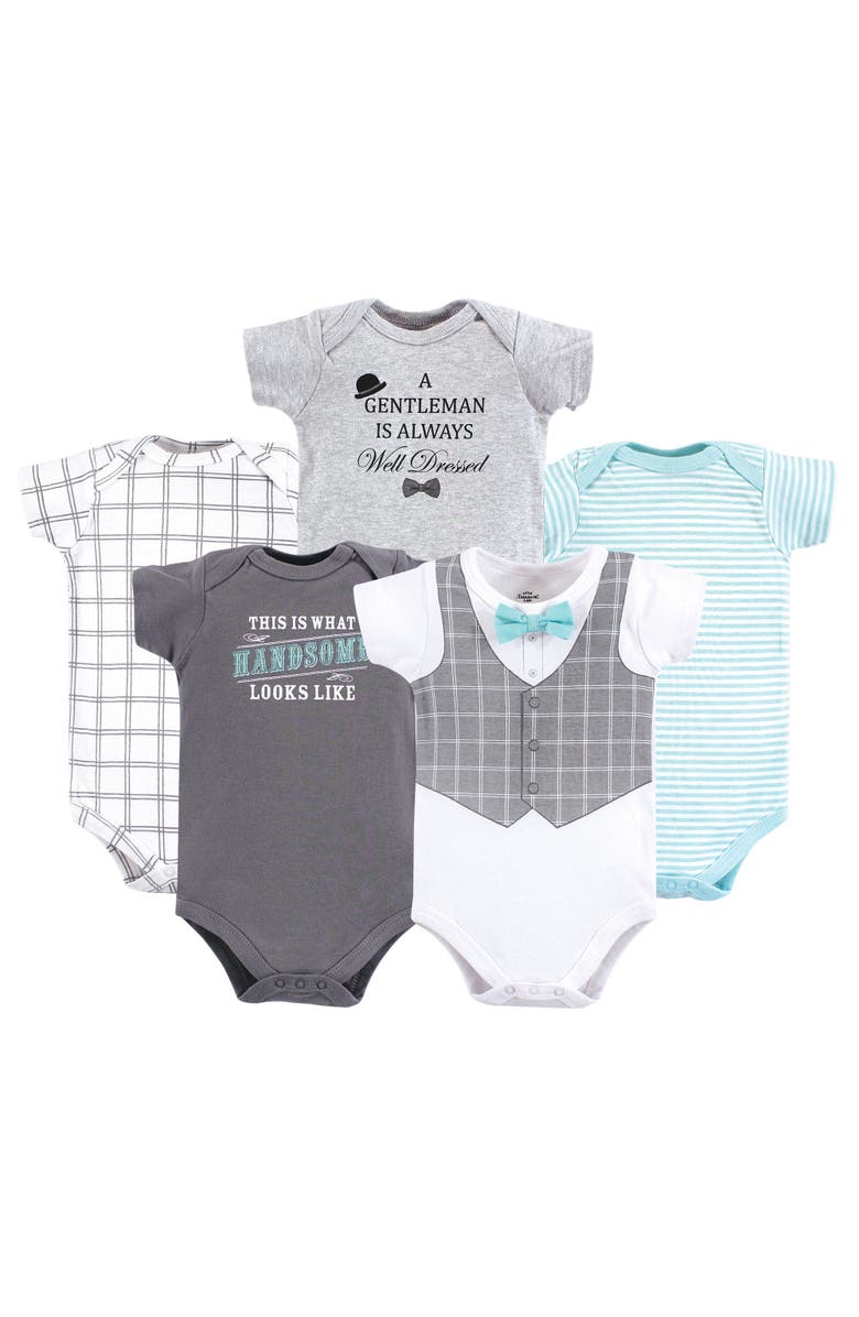 Little Treasure 5Pk Bodysuits, Main, color, Well Dressed
