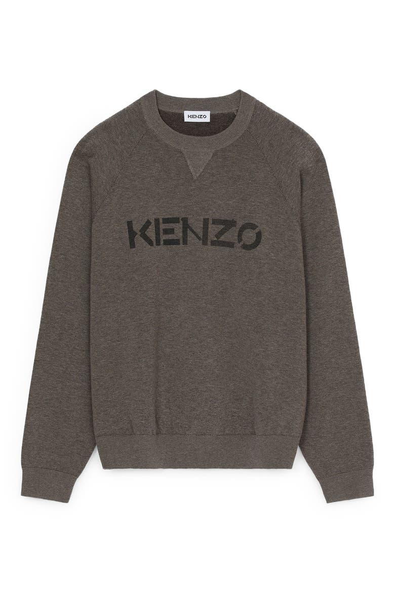 Logo Wool & Cotton Sweater, Main, color, TAUPE