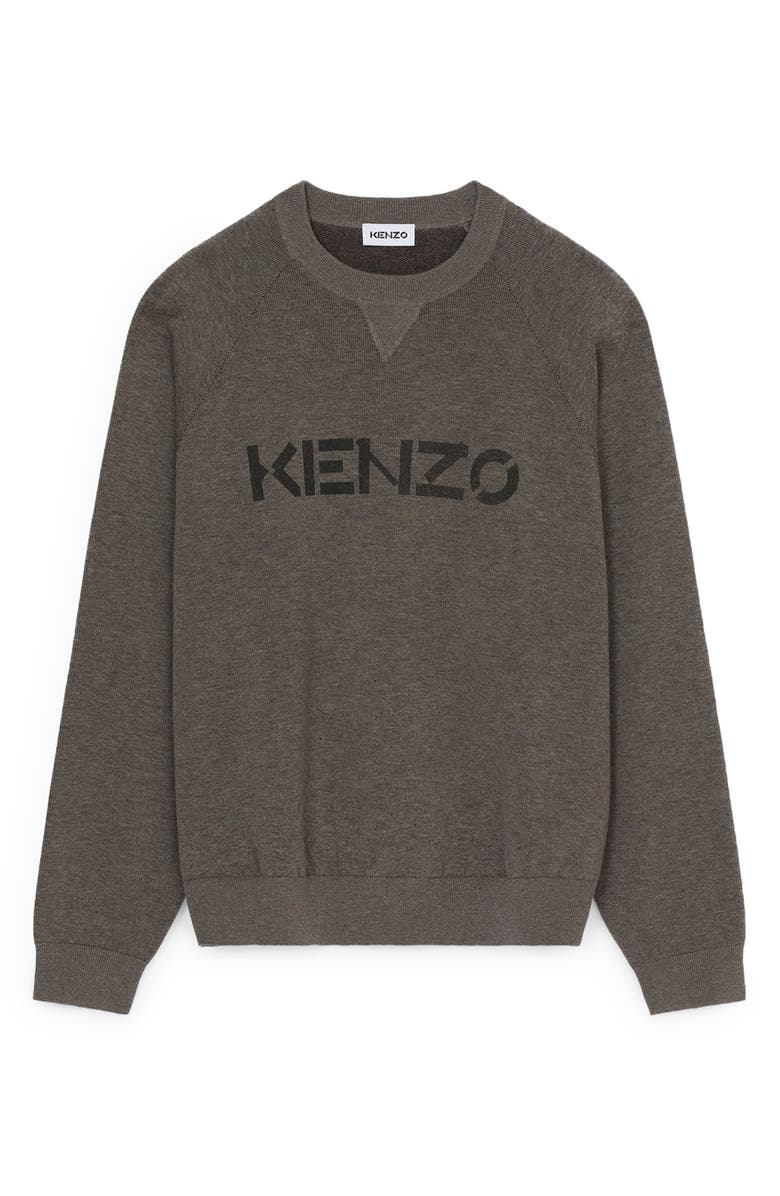 KENZO Logo Wool & Cotton Sweater, Main, color, 