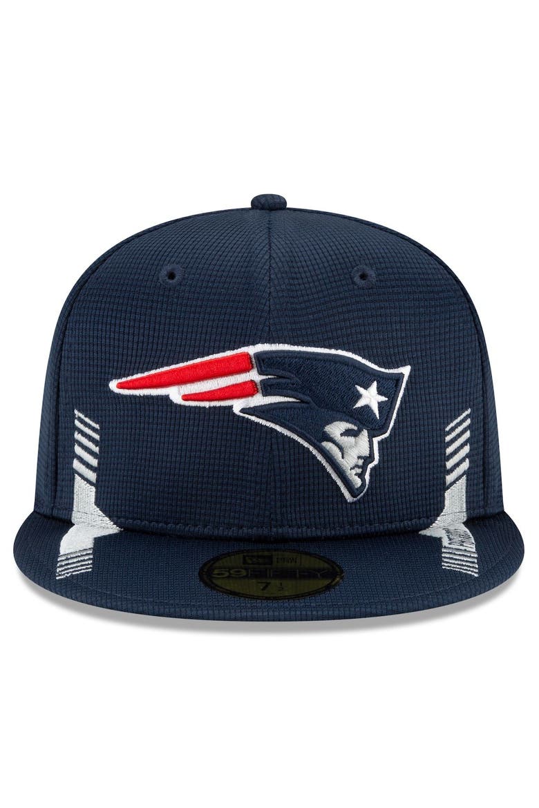 Men's New Era Navy New England Patriots 2021 NFL Sideline Home 59FIFTY Fitted Hat, Alternate, color, Navy