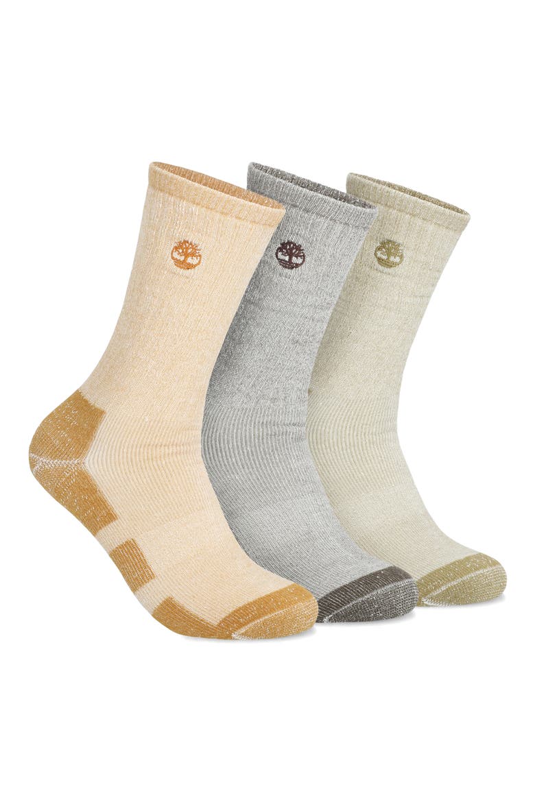 3-Pack Boot Crew Socks, Main, color, WHEAT