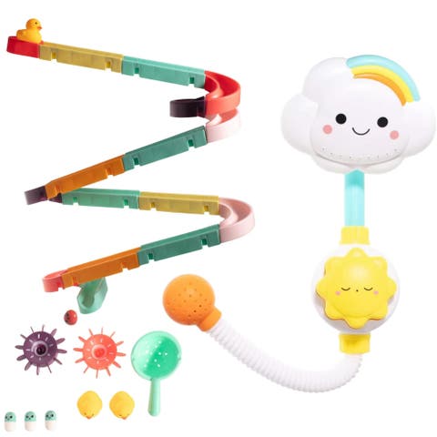 Interactive Durable Bathtub Slide and Sprayer Toy Set