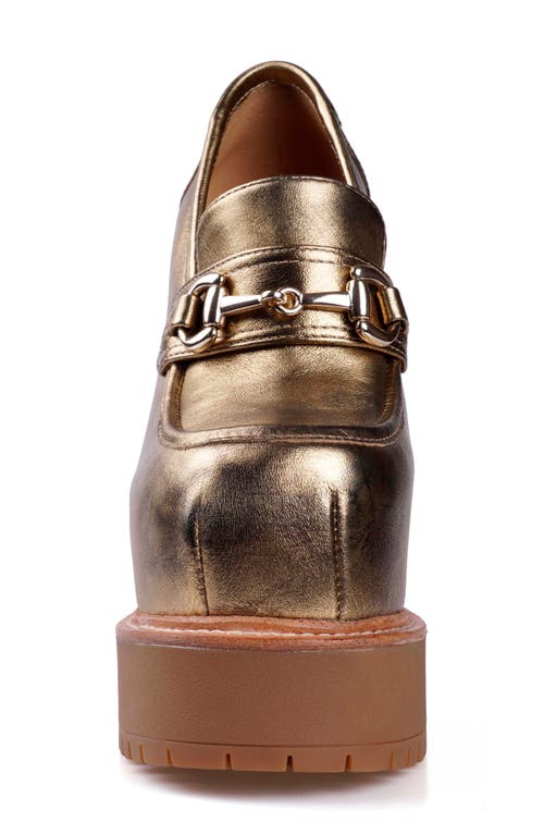 Zigi Thai Platform Bit Loafer Pump In Metallic Gold