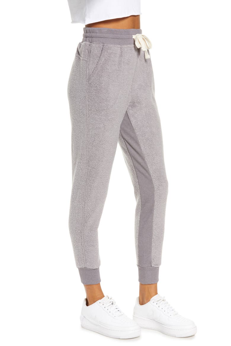 Harmony Faux Fur Joggers, Alternate, color, GREY TRUFFLE