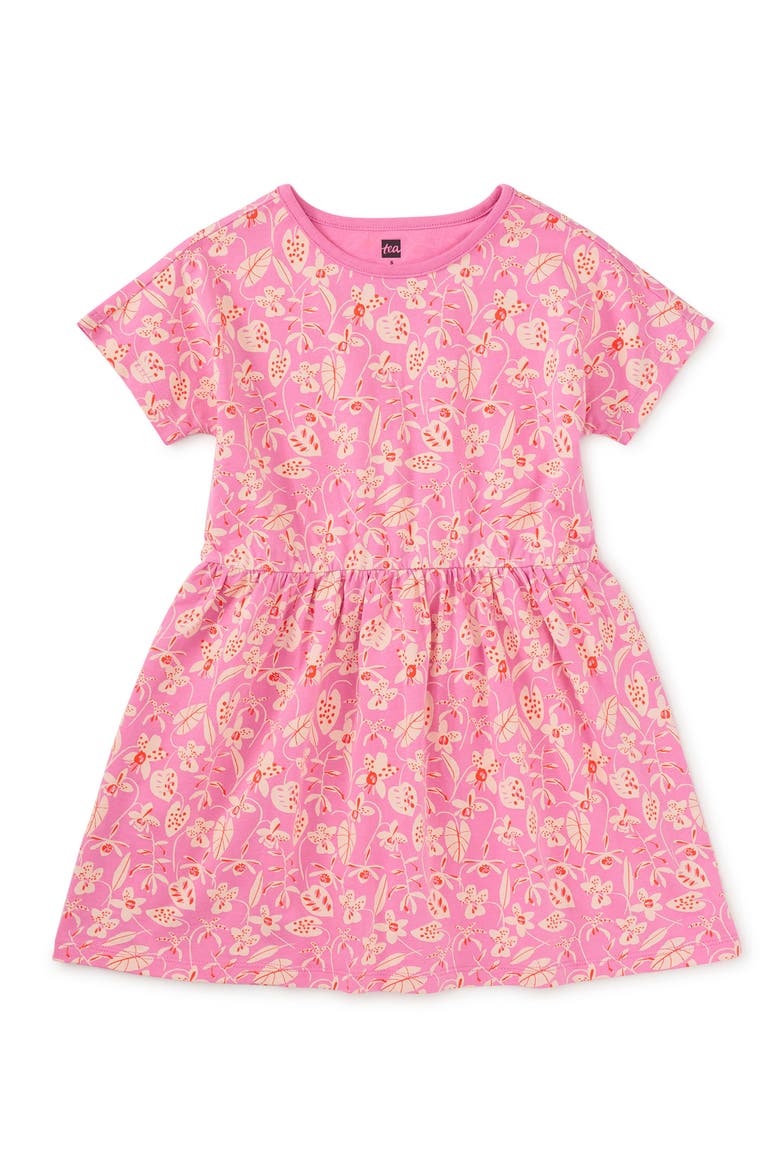 Short Sleeve Twirl Dress, Main, color, Orchid Abundance
