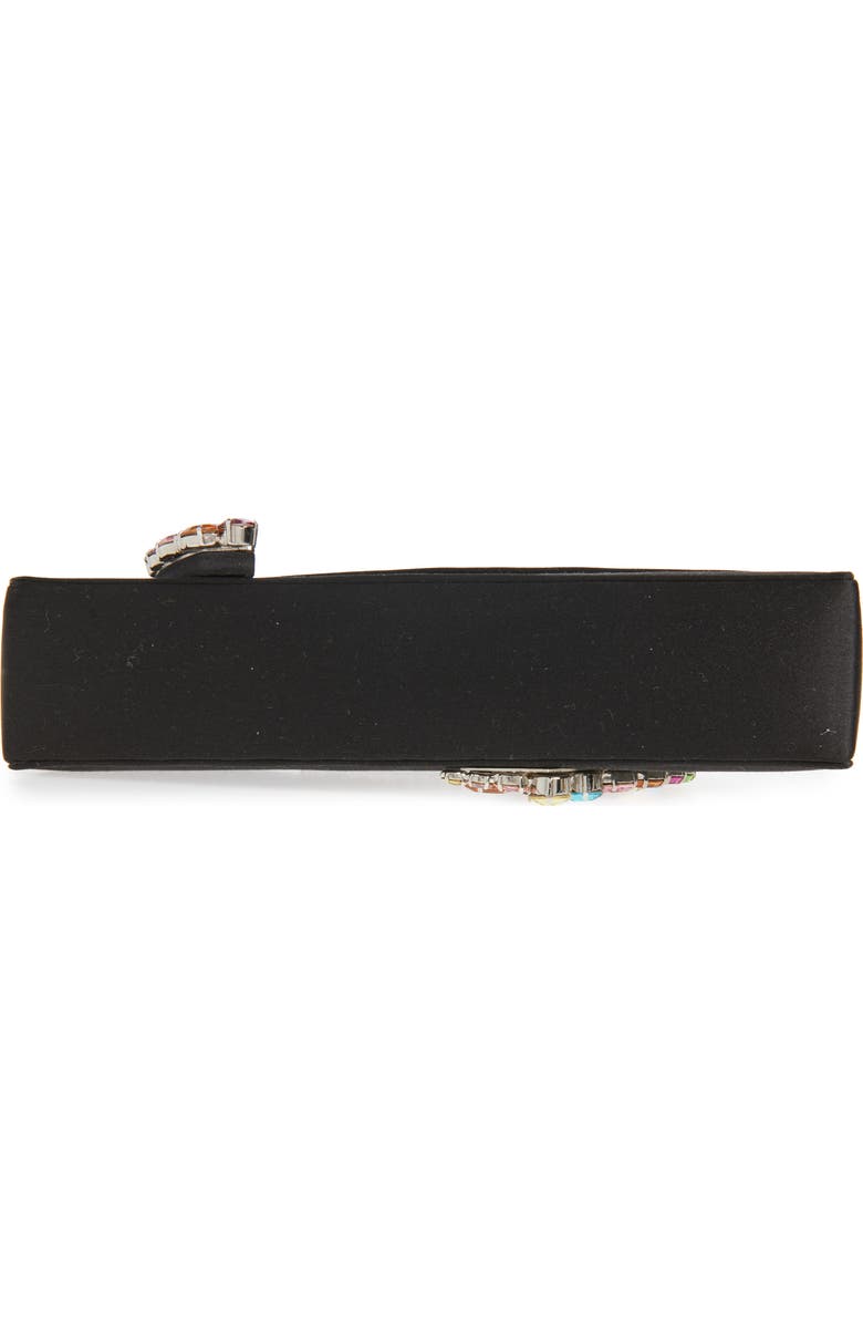 L’alingi Karma Crystal Handle Satin Clutch, Alternate, color, Black/Rainbow