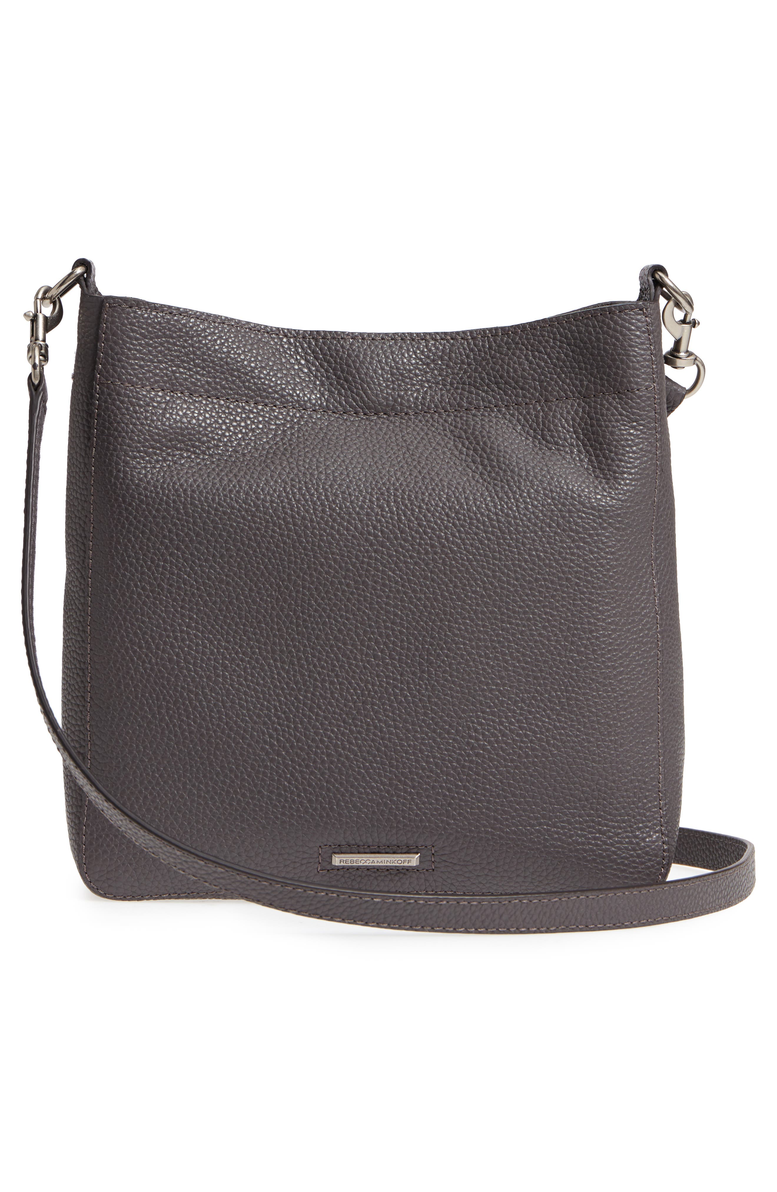 Small Darren Leather Feed Bag, Alternate, color, NEW GREY