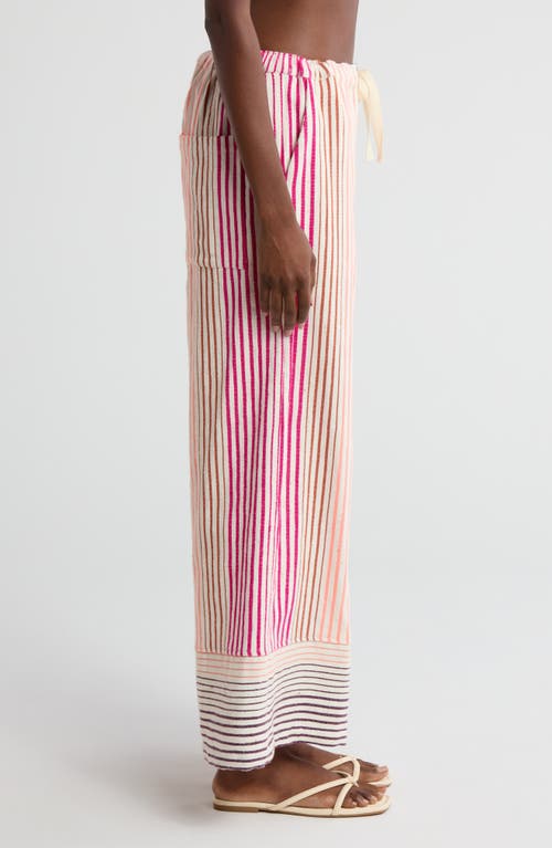 Lemlem Desta Stripe Wide Leg Cover-up Pants In Enjori Plum