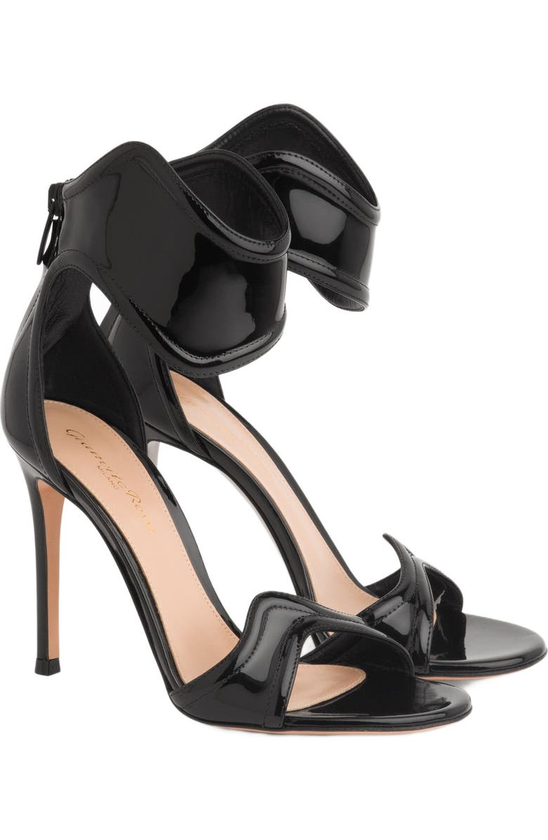 Gianvito Rossi Lucrezia Sandals, Alternate, color, Black Patent