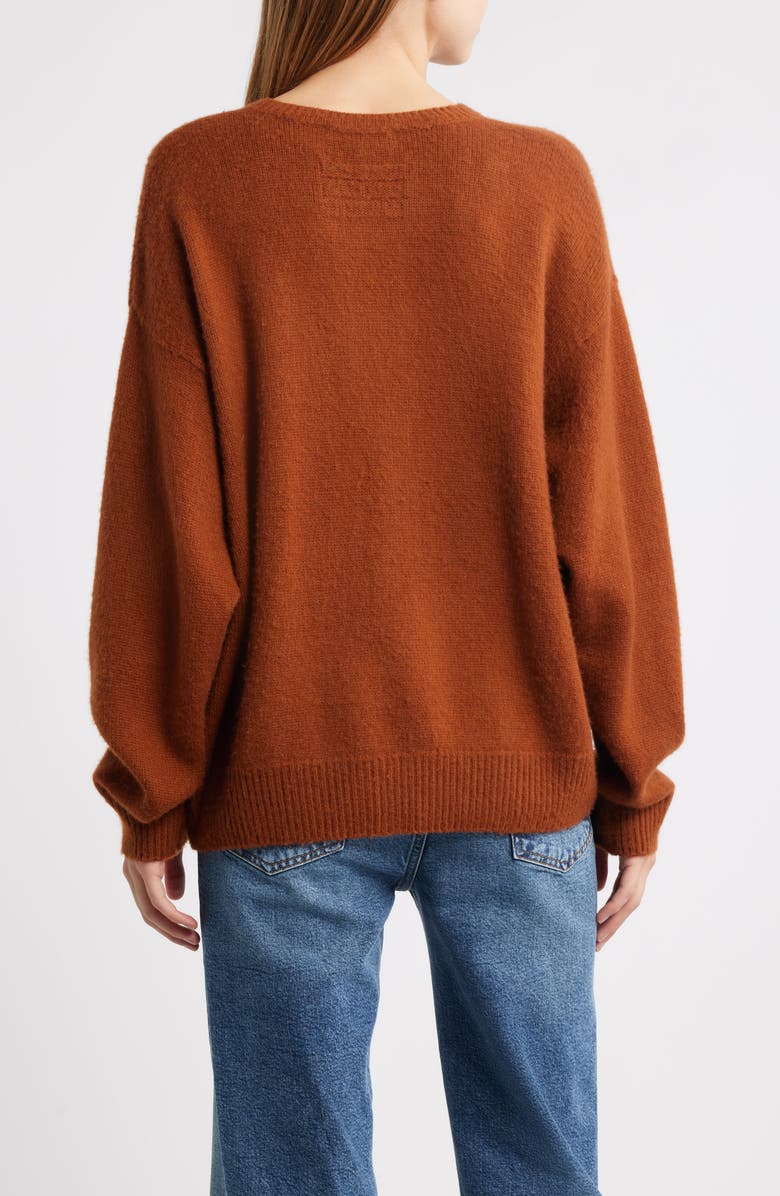 FRAME The Cashmere Brushed Sweater, Alternate, color, Rust