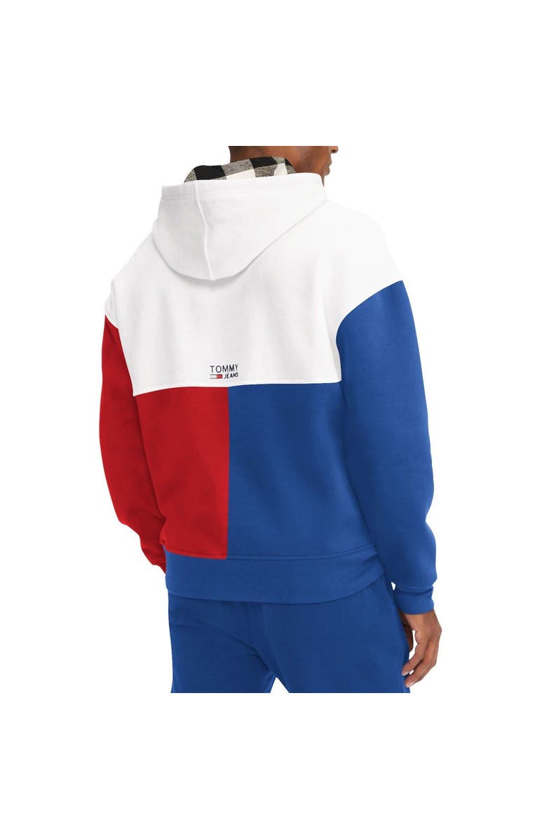 TOMMY JEANS Men's Tommy Jeans White/Red Philadelphia 76ers Andrew Split Pullover Hoodie, Alternate, color, White