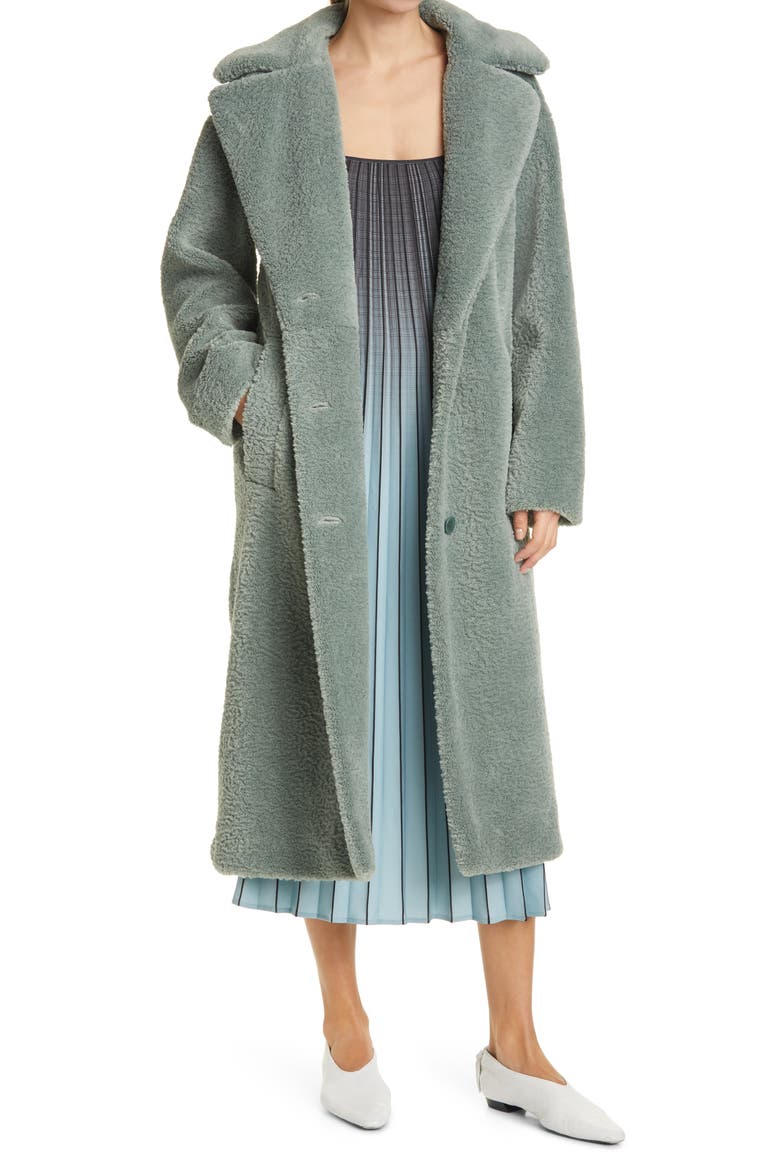 Teddy Bear Fleece Coat, Main, color, SAGE