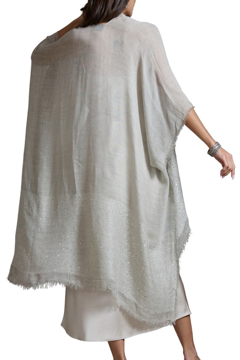 Shimmer Sequin Longline Ruana, Alternate, color, GREY