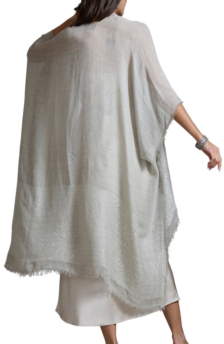 SAACHI Shimmer Sequin Longline Ruana, Alternate, color, Grey