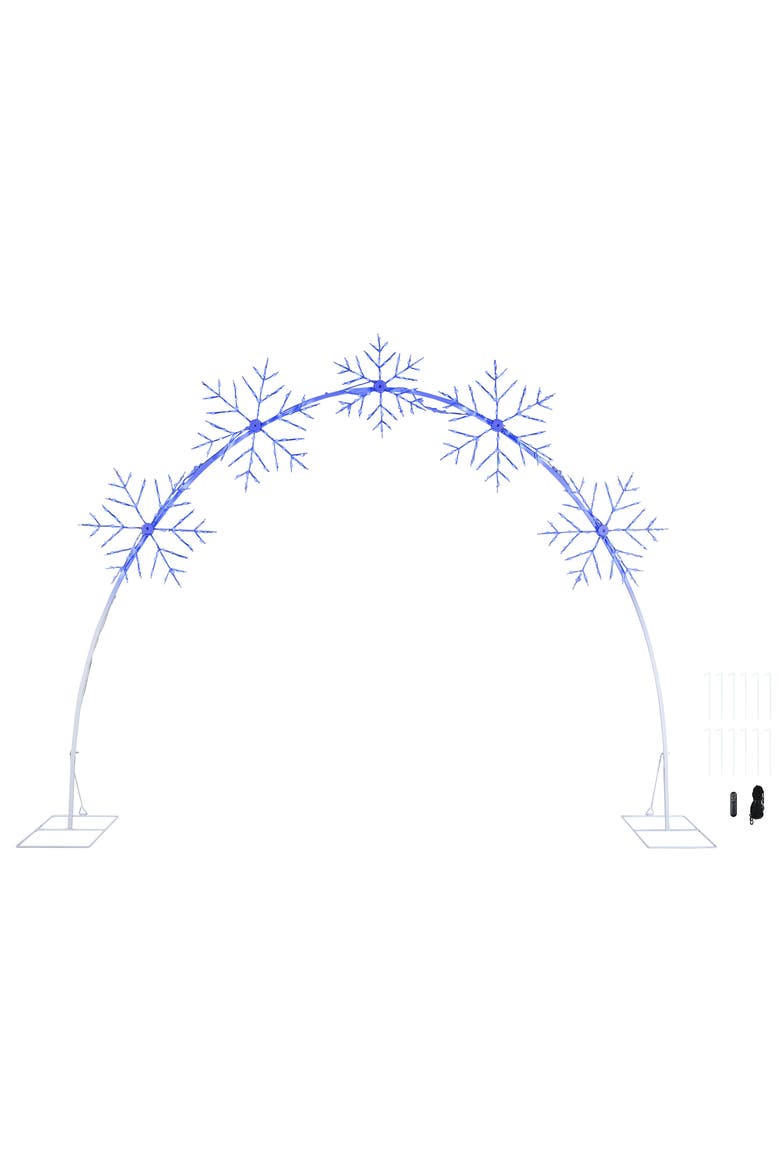 10 ft. Illuminated Snowflake Arch with Lightshow, Main, color, Multicolored