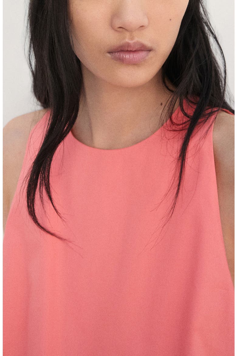 Bubble Hem Sleeveless Cotton Top, Alternate, color, CORAL RED