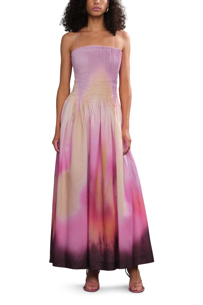 Grecia pleated dress, Alternate, color, Flora In Focus