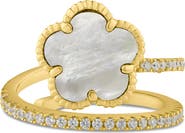 CZ by Kenneth Jay Lane CZ Pavé Clover Wrap Ring