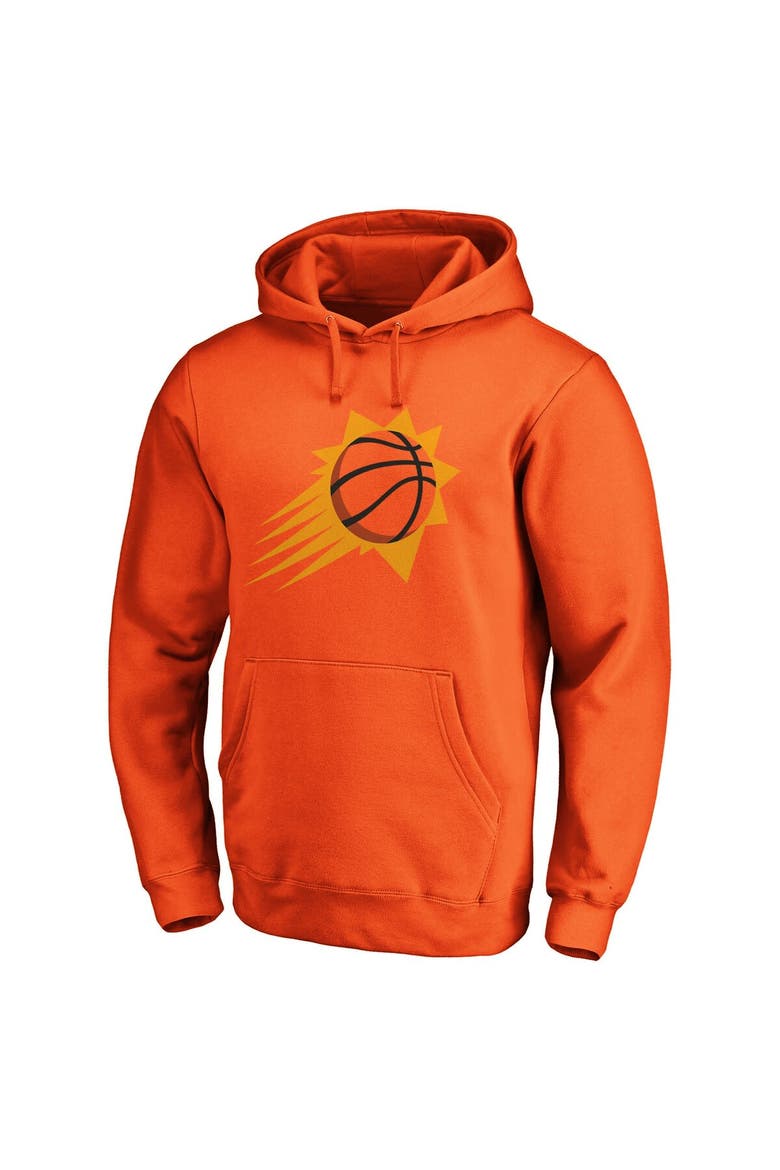 Men's Fanatics Branded Orange Phoenix Suns Icon Primary Logo Fitted Pullover Hoodie, Alternate, color, Orange