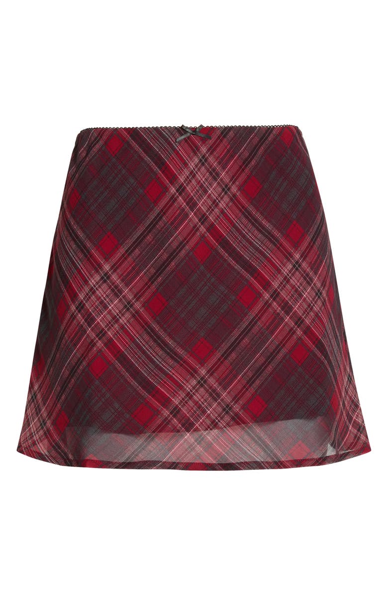 All in Favor Plaid Miniskirt, Main, color, Red Plaid