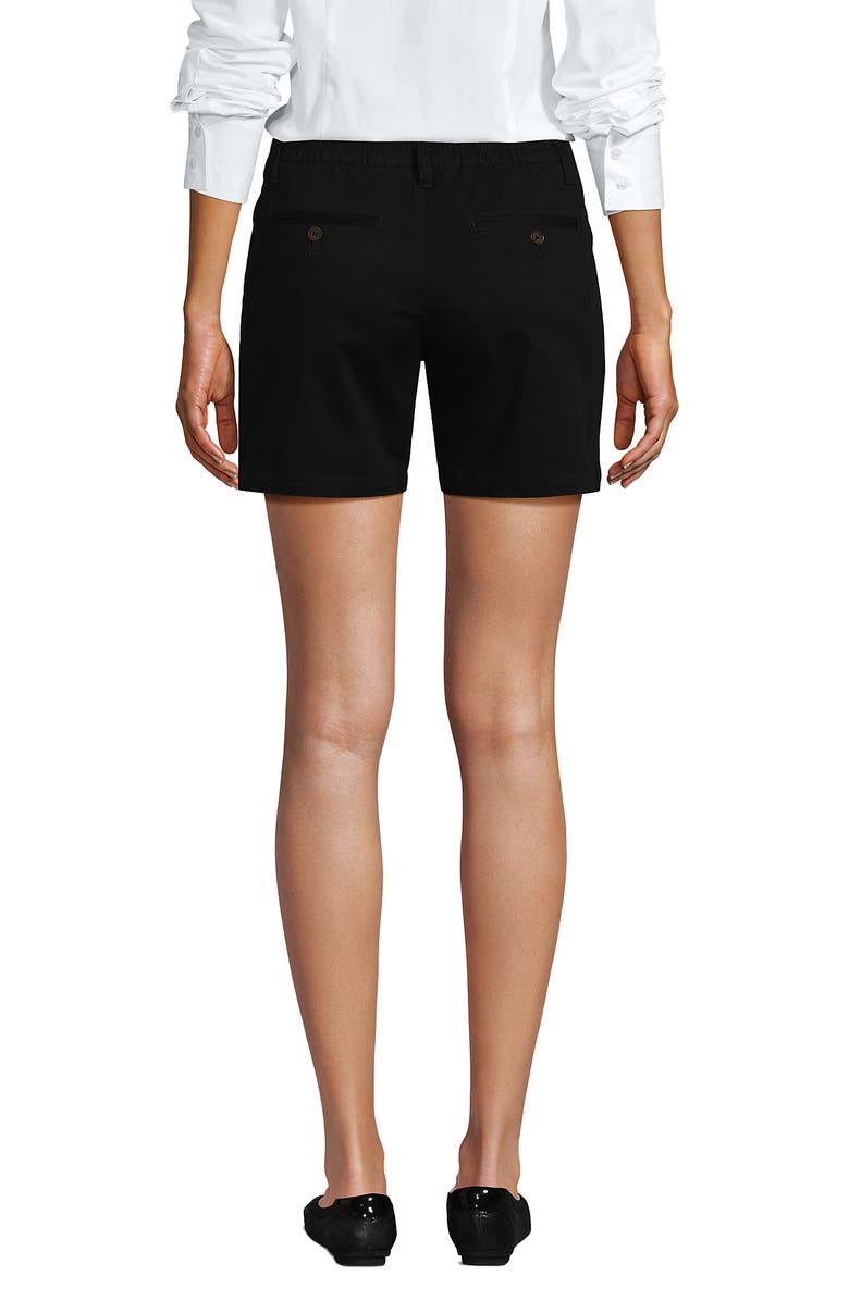 Lands' End Plus Size Elastic Back Classic 7" Chino Shorts, Alternate, color, Black