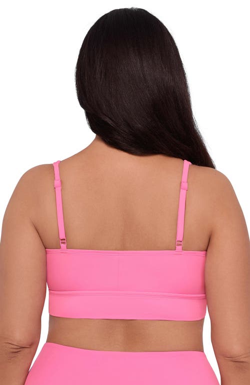 S3 Banded Plunge V-neck Bikini Top In Pink