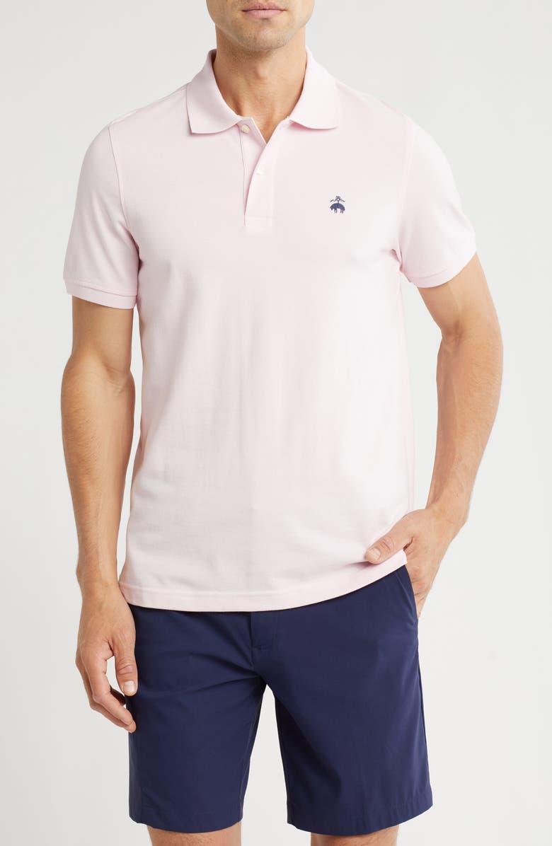 Brooks Brothers Cotton Piqué Knit Polo, Main, color, Pink