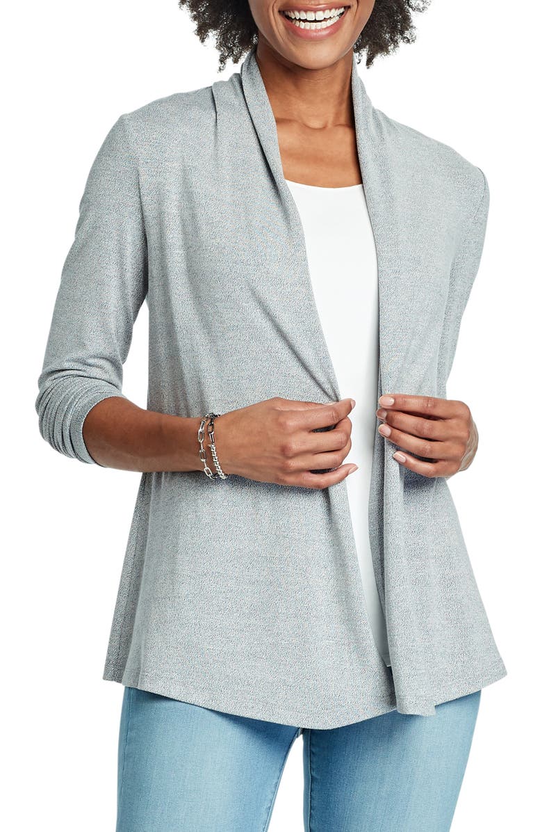 NIC+ZOE Eaze Marl Open Cardigan, Main, color, 