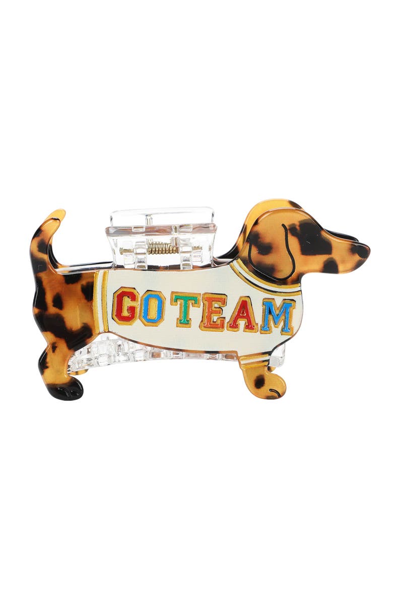 Wiener Dog Hair Claw Clip, Alternate, color, Multicolor