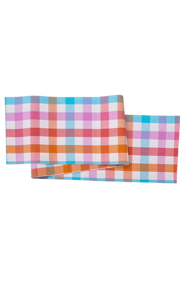 Cabana Plaid Gingham Check Table Runner 13" x 72", Main, color, Red