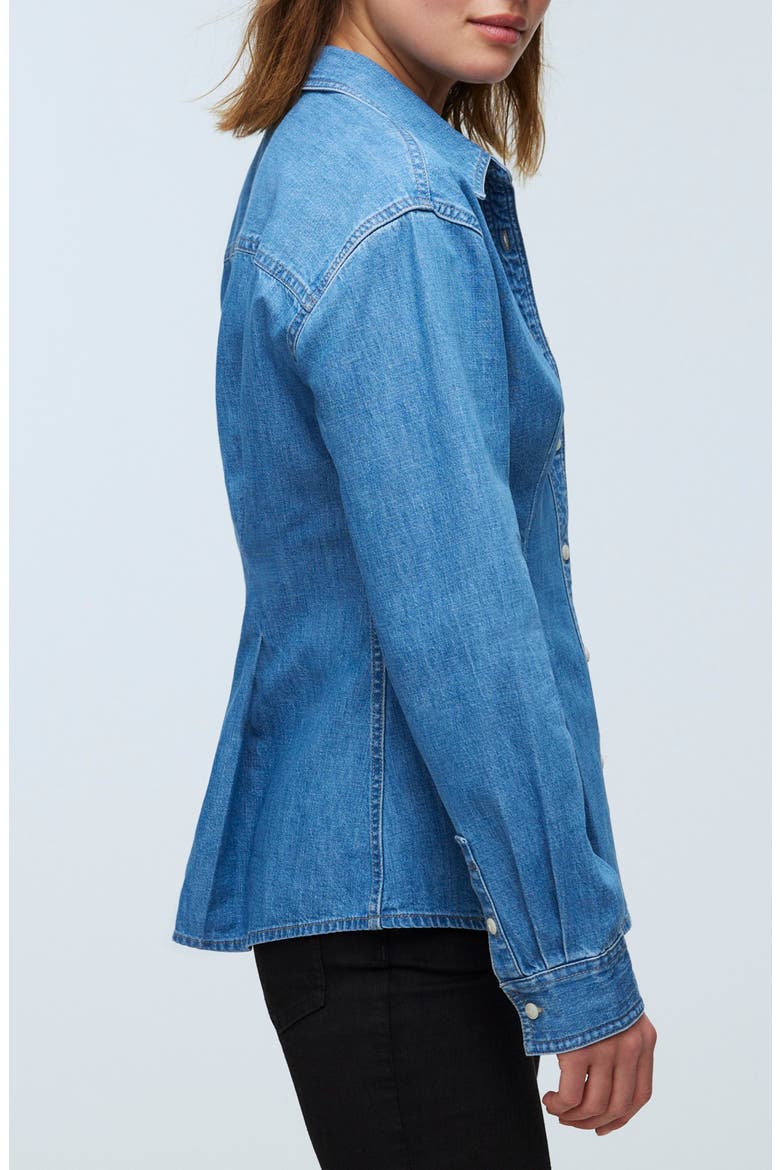Fitted Denim Button-Up Shirt, Alternate, color, WINNSET WASH