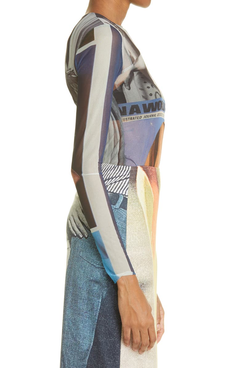 ELLISS Living Print Long Sleeve Stretch Recycled Polyester Mesh Top, Alternate, color,