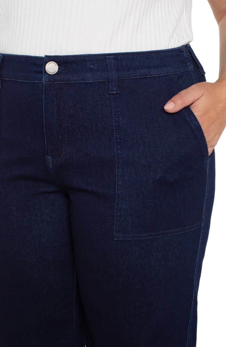 Liverpool Los Angeles Wide Leg Crop Jeans, Alternate, color, Indigo Rinse