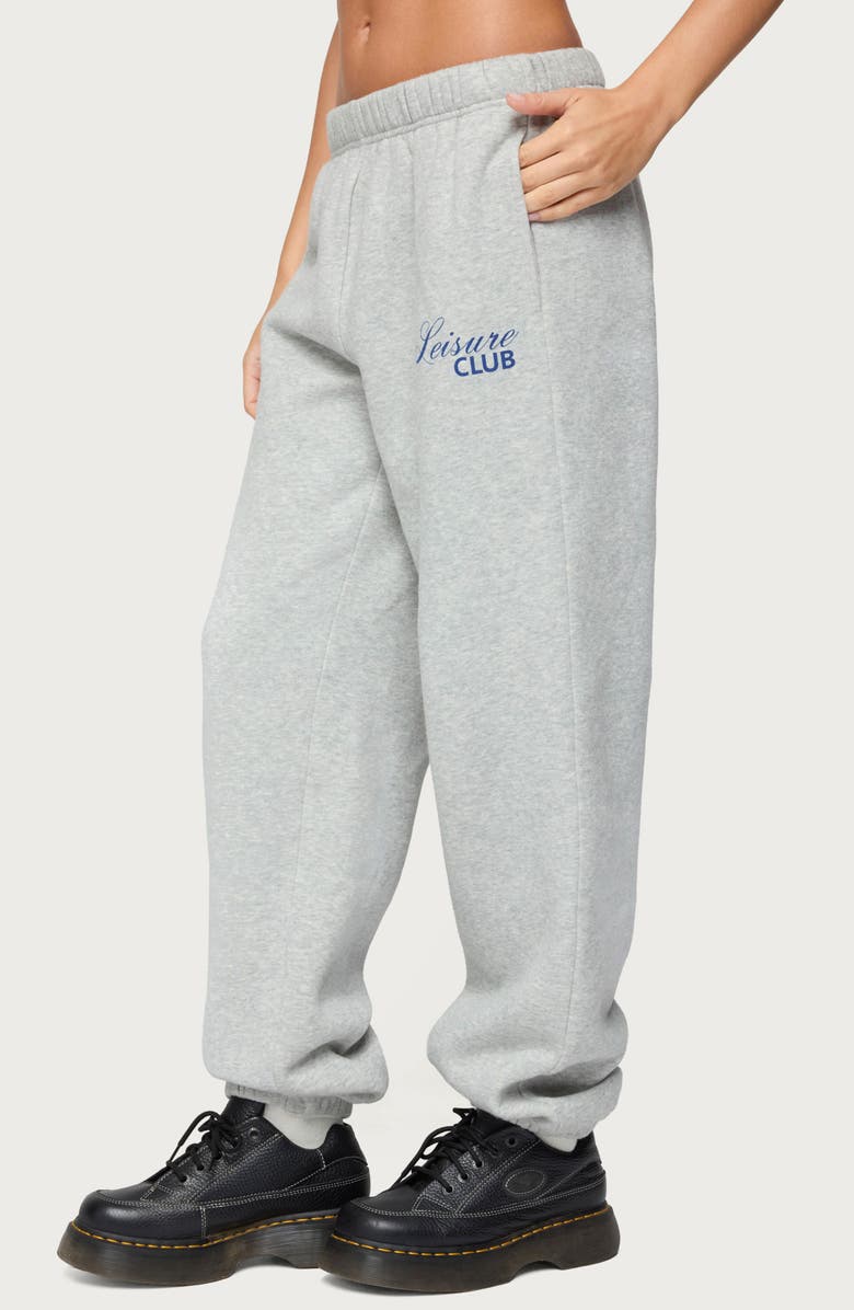 EDIKTED Leisure Club Sweatpants, Alternate, color, Gray-Melange