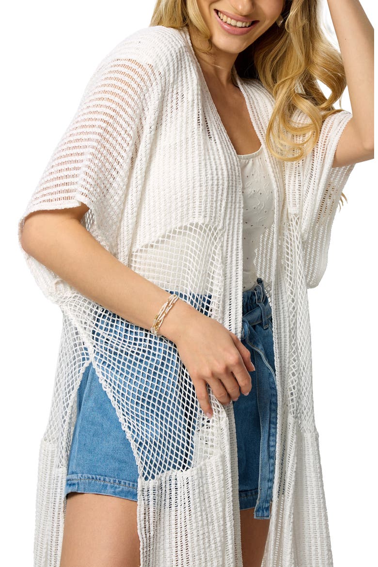 Open Knit Cover-Up, Alternate, color, WHITE