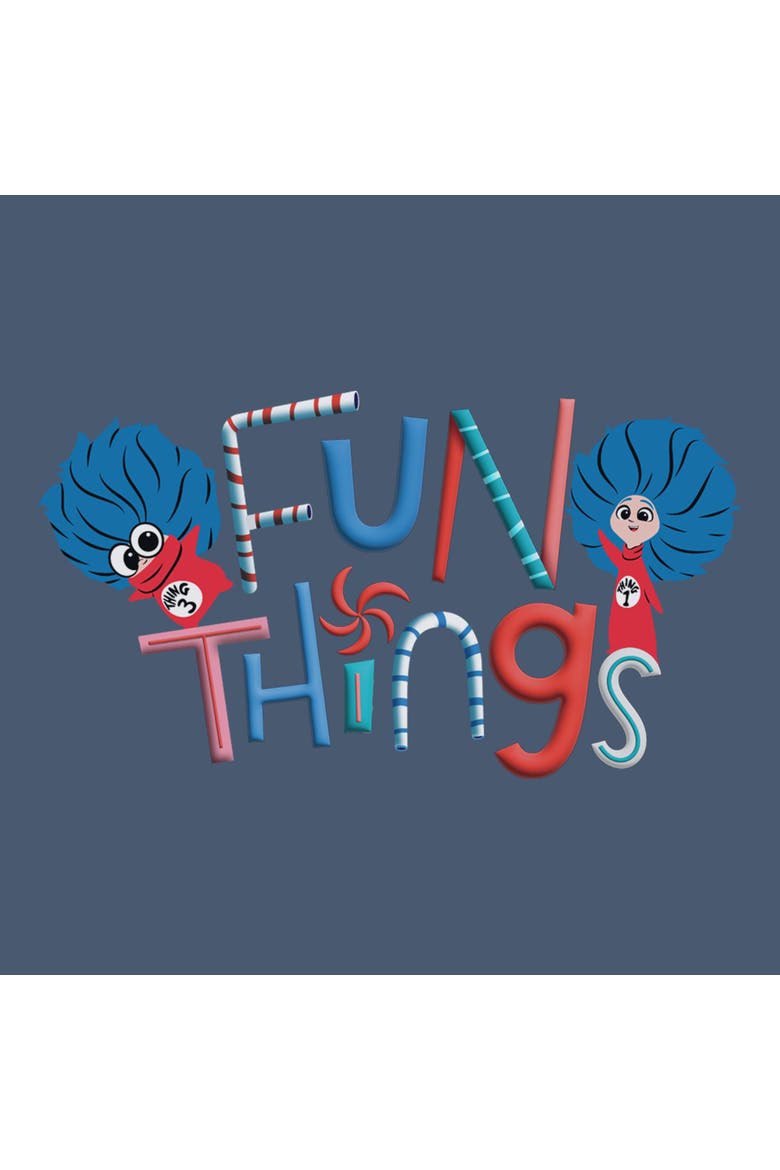 Junior's Fun Things Sweatshirt, Alternate, color, Blue Heather