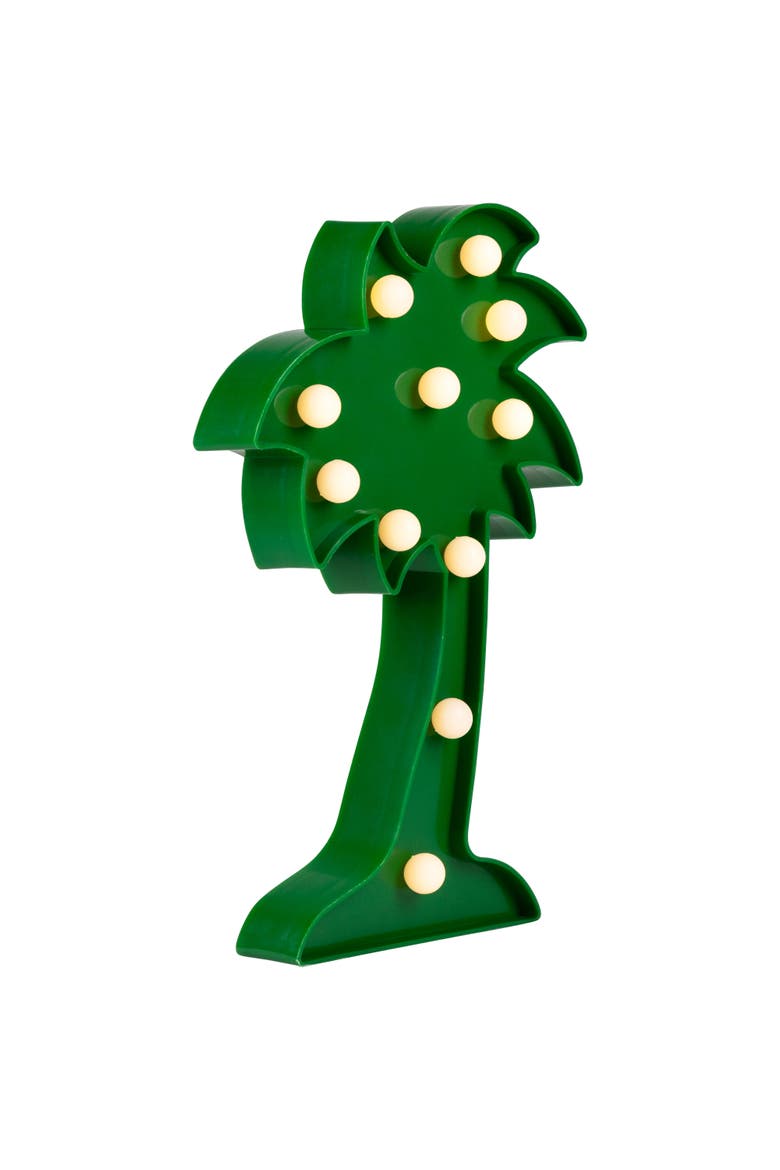 LED Lighted Palm Tree Marquee Wall Art - 10" - Green, Alternate, color, Green