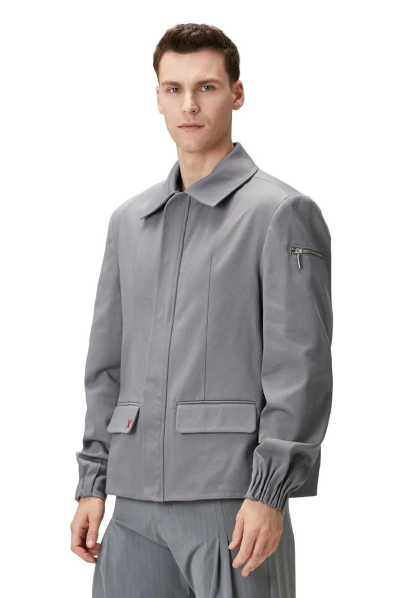 Pure Cotton Puffer Gabardine Jacket, Alternate, color, Grey