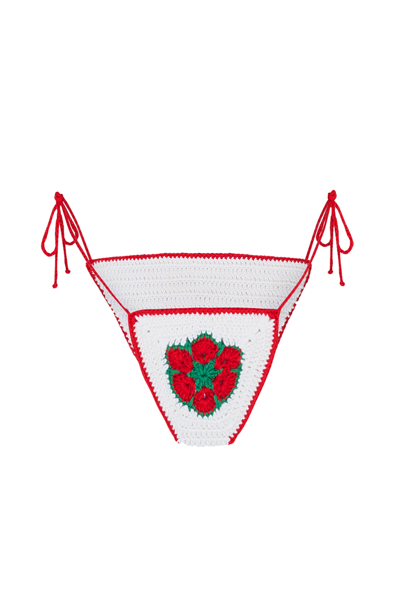 The Poppy Crochet Bikini Bottom, Main, color, Red